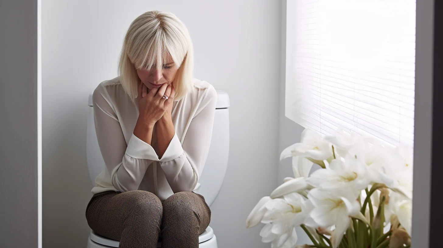 Cc4863 Middle Aged Woman With White Blonde Hair Abdominal Pain 2cb69df3 F27f 4faf 929e 297f7558b04c